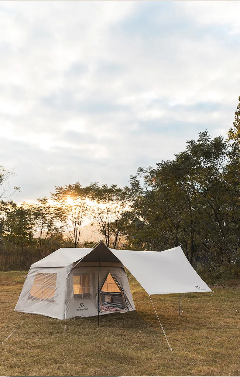 MOUNTAINHIKER Outdoor Camping 2-5 Person Waterproof Family Awning Beach Tent Quick Open Fishing Tent Picnic Park Anti-UV Shade