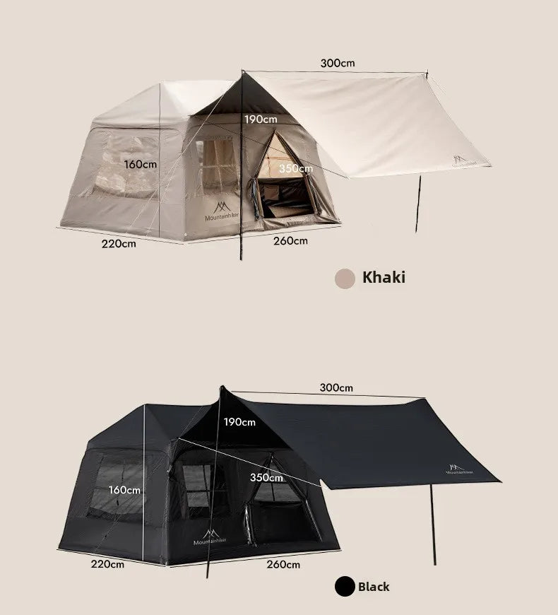 MOUNTAINHIKER Outdoor Camping 2-5 Person Waterproof Family Awning Beach Tent Quick Open Fishing Tent Picnic Park Anti-UV Shade