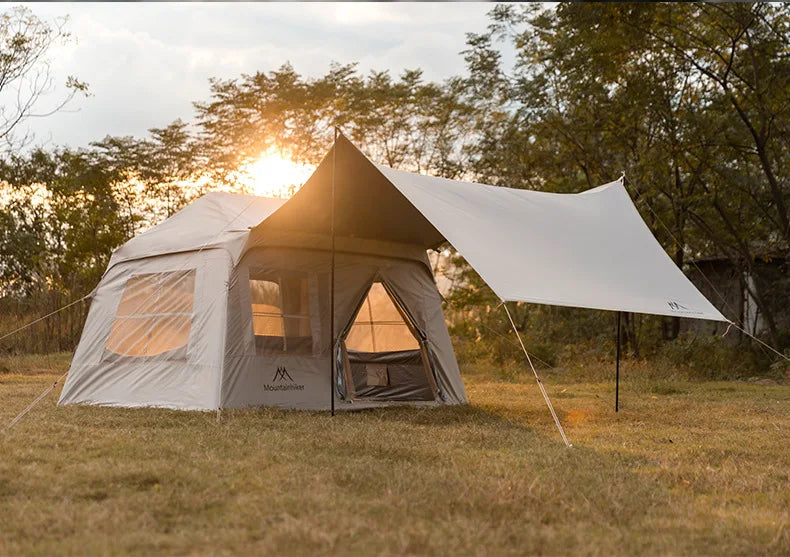 MOUNTAINHIKER Outdoor Camping 2-5 Person Waterproof Family Awning Beach Tent Quick Open Fishing Tent Picnic Park Anti-UV Shade